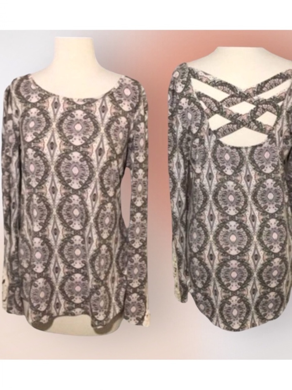 Maurices Lace Trimmed Cris Cross Back Tunic Size Med
